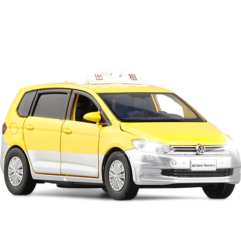 的士回力汽车公交 轿车 浅黄色_大众途安出租