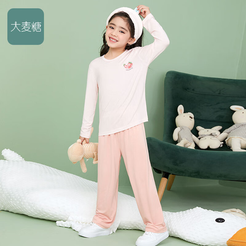 大麦糖兰精莫代尔A类儿童睡衣夏季薄款家居服女童内衣空调服皮粉160怎么看?