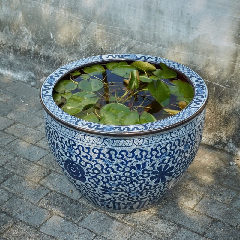 红得发紫 景德镇青花瓷鱼缸特大号庭院门海大型睡莲缸荷花盆缸老式大