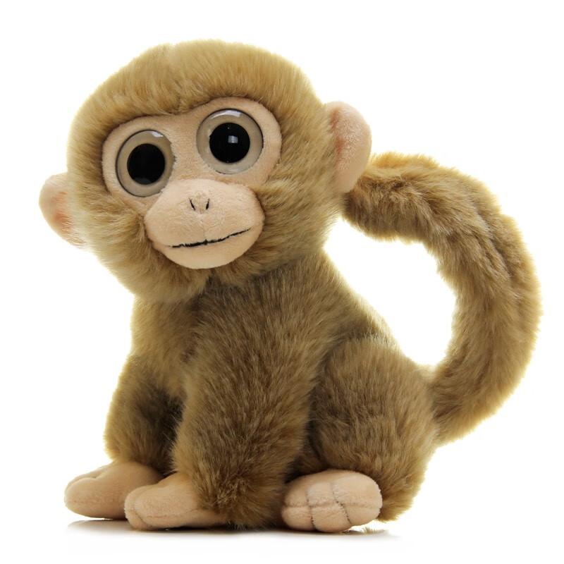雅德森 可爱猴子公仔毛绒玩具猩猩玩偶 金丝猴年吉祥物 礼品早教模型 土黄色 20cm