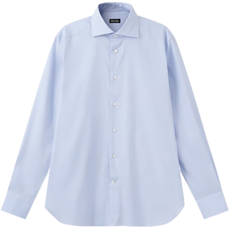 杰尼亞（Zegna）新品 男士棉質(zhì)Trofeo正裝商務(wù)長(zhǎng)袖襯衫男裝禮物男 9MS0BA 604108A6 天藍(lán)色 37 /s