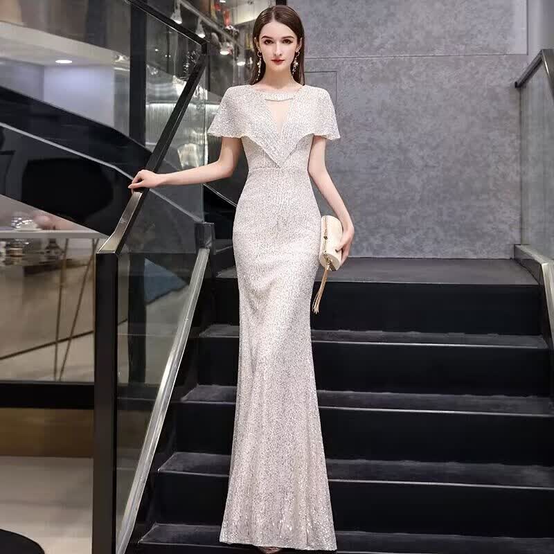家隆名秀鱼尾晚礼服裙女2023新款宴会气质主持人感轻奢小众高端香槟色 杏色 L使用感如何?