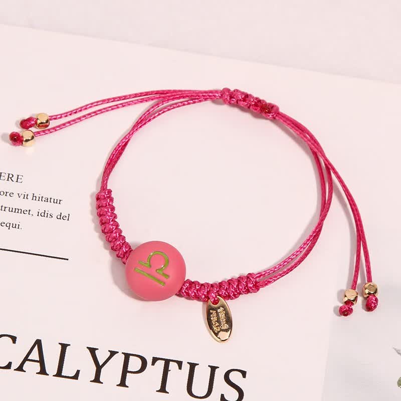 韩版时尚简约十二12星座情侣手链女学生闺蜜手工编织手绳本命年红绳子