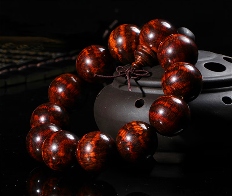 入古蛇纹木手串佛珠15mm18mm20mm满花纹收藏级南美蛇桑木精工小孔