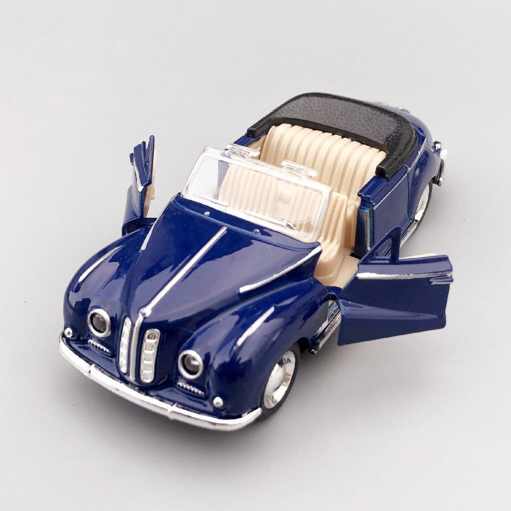 曼影(manying)合金车模宝马老爷车模型双开门回力仿真汽车儿童玩具