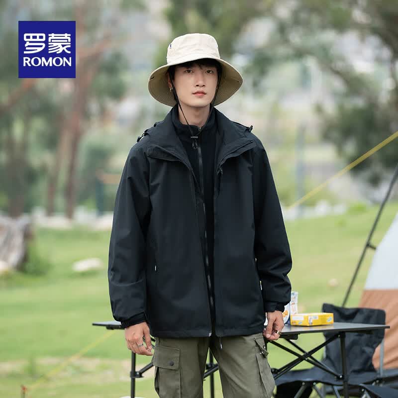 罗蒙（ROMON）单层冲锋衣男女户外情侣款连帽防风防水春秋季新款夹克外套f 男黑色 XL怎么看?
