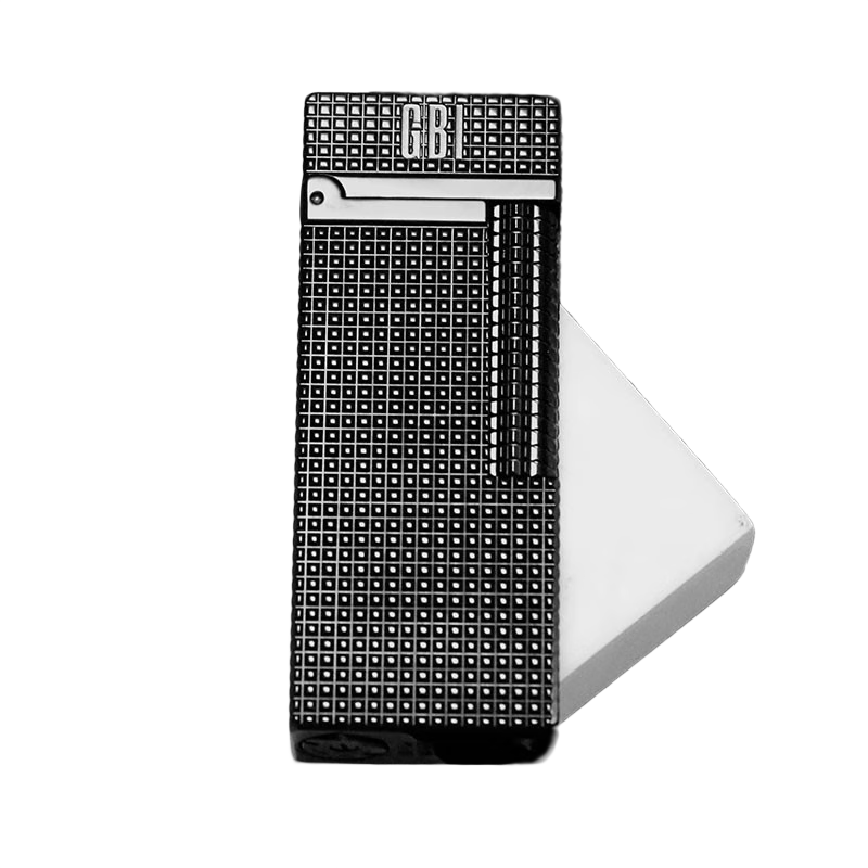 大船英國GBI高檔充氣打火機(jī)商務(wù)明火個(gè)性無聲復(fù)古側(cè)滑輪送男友禮物 星鉆世家·黑色 窄款 套裝 1支