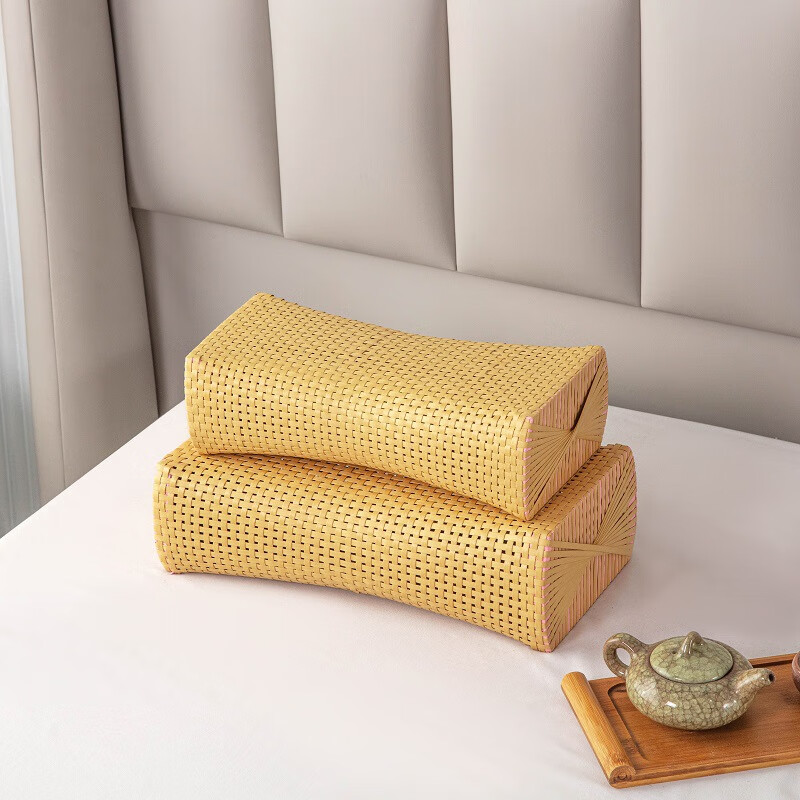 竹枕头空心夏季竹枕头枕芯颈椎睡眠藤编竹子空心凉枕夏天成人 藤编