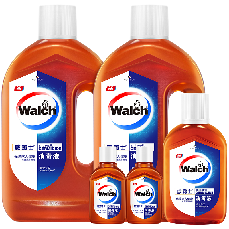 Walch 威露士 消毒液5件套衣物洗衣多用途非84消毒水 1.2Lx2+170ml+60mlx2