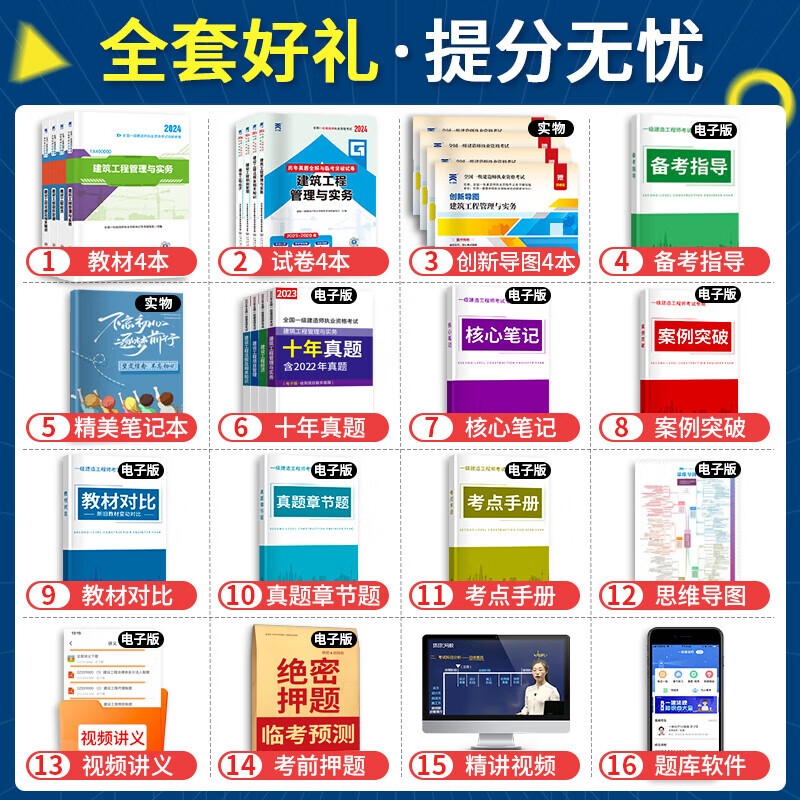 24新大纲】正版一建教材2024考试书一级建造师2024教材考试用书2024历年真题模拟试卷建筑法规管理经济市政机电公路水利 24新大纲】正版教材+真题试卷（送视频+题库） 公路+法规+管理+经济