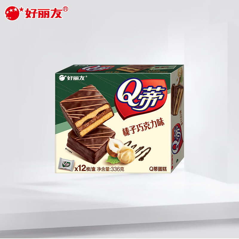 好丽友 orion 巧克力派草莓抹茶蛋黄派提拉米苏q蒂 q蒂榛子味12枚 336