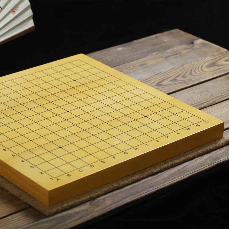祥玉红15路标准坐标连珠五子棋盘围棋象棋两用新榧实木贴面画线 双面