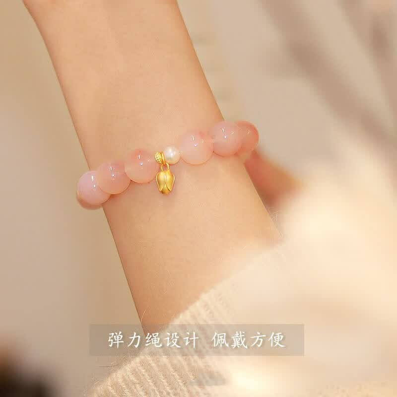 oeing猫绯红玛瑙珍珠手串女士520礼物女生送女友送老婆实用浪漫 少女