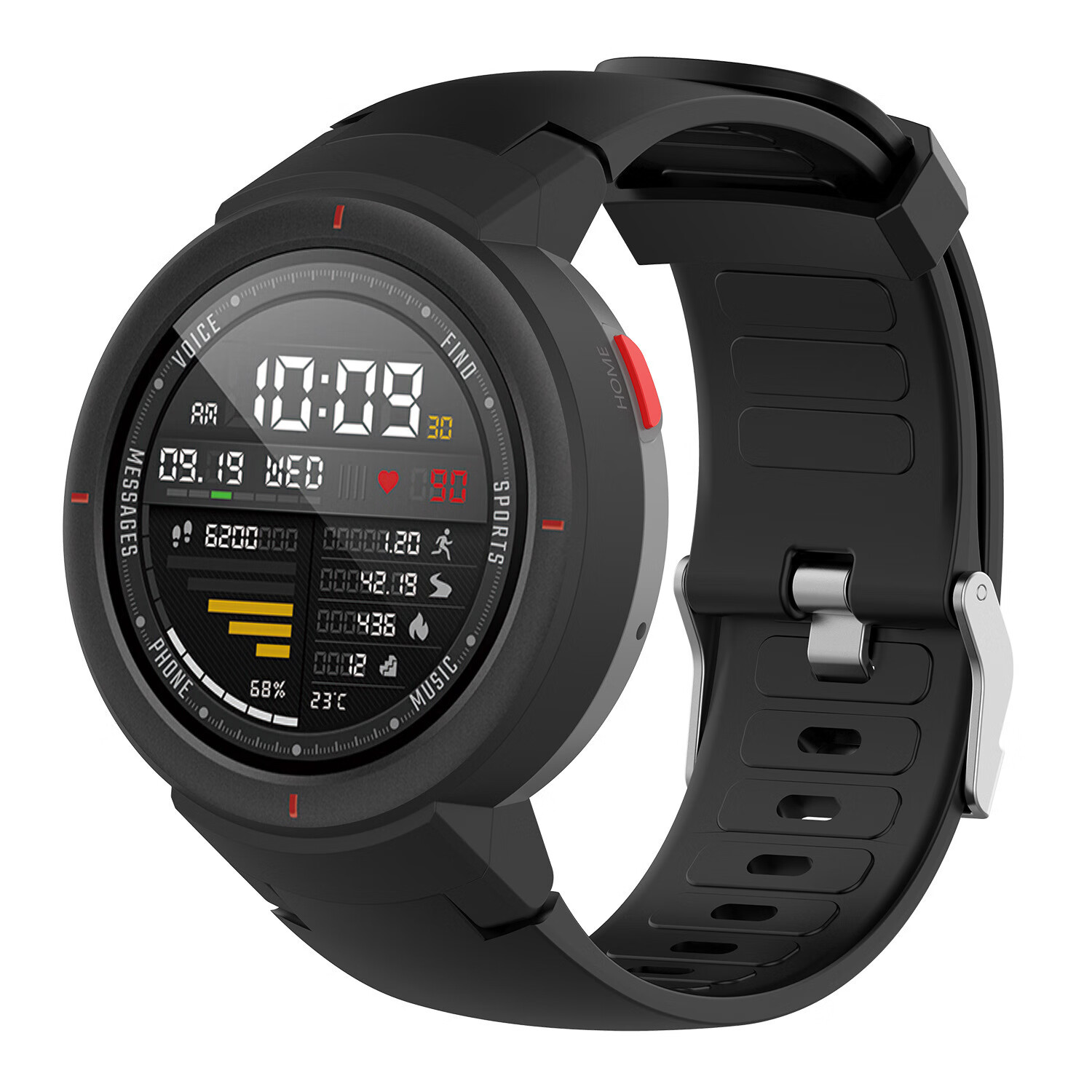 梦艾诺适用amazfit verge a1801华米智能手表verge lite硅胶表带 黑色