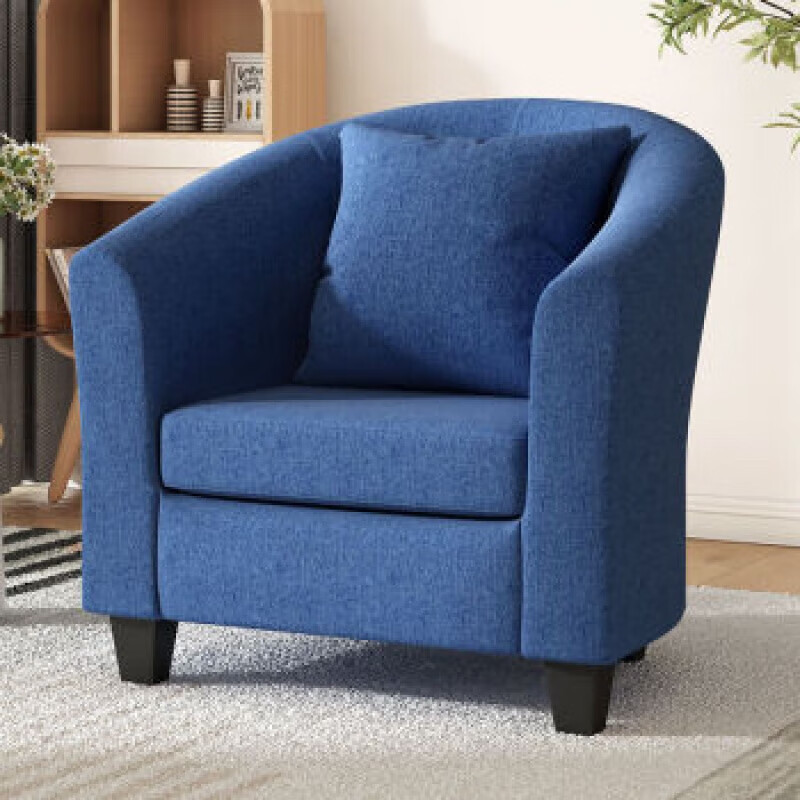 曲美沙发小户型简约现代公寓出租房奶茶服装店卧室客厅单人网 宝蓝色