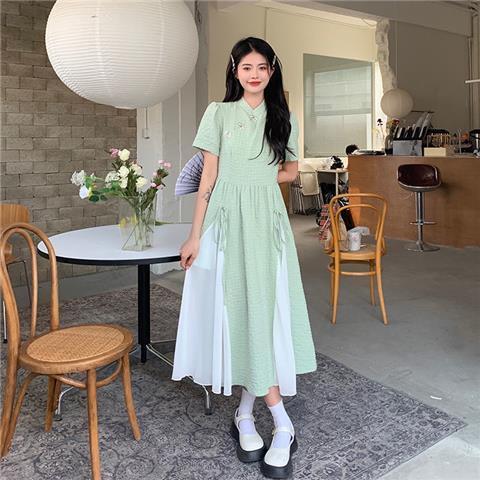 向晓西连衣裙胖子穿的裙子加肥加大码数大码300斤胖mm女夏季旗袍改良