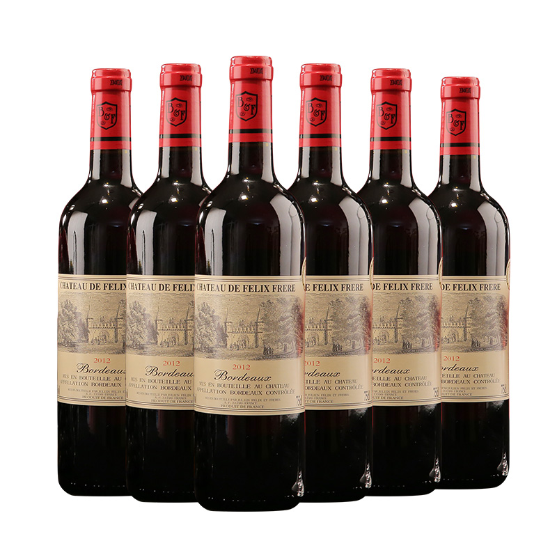 法国原瓶进口 芙嘉丽丹干红葡萄酒 750ml 整箱6瓶 箱