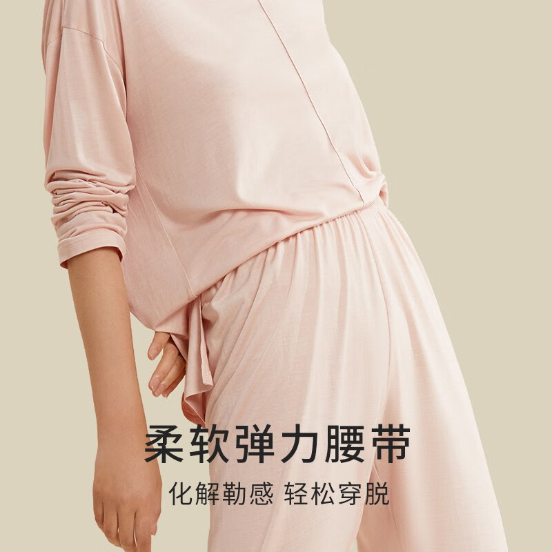 金三塔真丝睡衣女100%桑蚕丝【深睡眠】亲肤柔软透气居家服礼物 桃盈粉 上衣 L