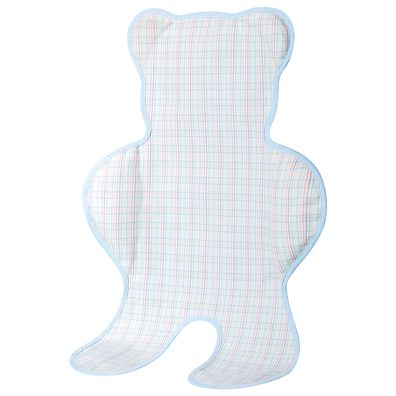 貝谷貝谷嬰兒車涼席寶寶苧麻手推車涼席嬰兒車坐墊子透氣兒童安全座椅涼席 72*45cm亞麻推車涼席 紳士熊粉