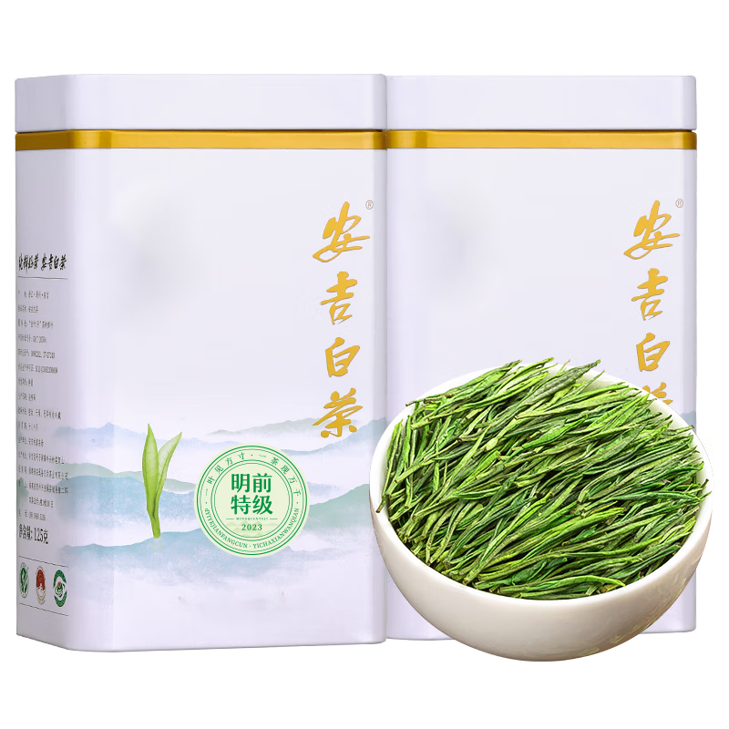 萃隐2024新茶正宗安吉特产白茶 浓香型特级明前绿茶茶叶礼盒装 250g