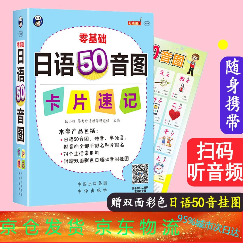 五十音图卡片日语学习 日语自学日语入门 浊音半浊音拗音日语词汇