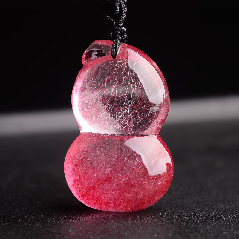 慈灵阁 红发晶葫芦吊坠福禄进宝水晶饰品招财饰品平安葫芦水晶男女