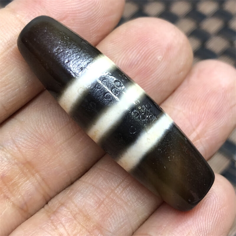 静汝玉【珠宝严选】藏传佛教高油包浆三线天珠吊坠挂件男女款 送礼