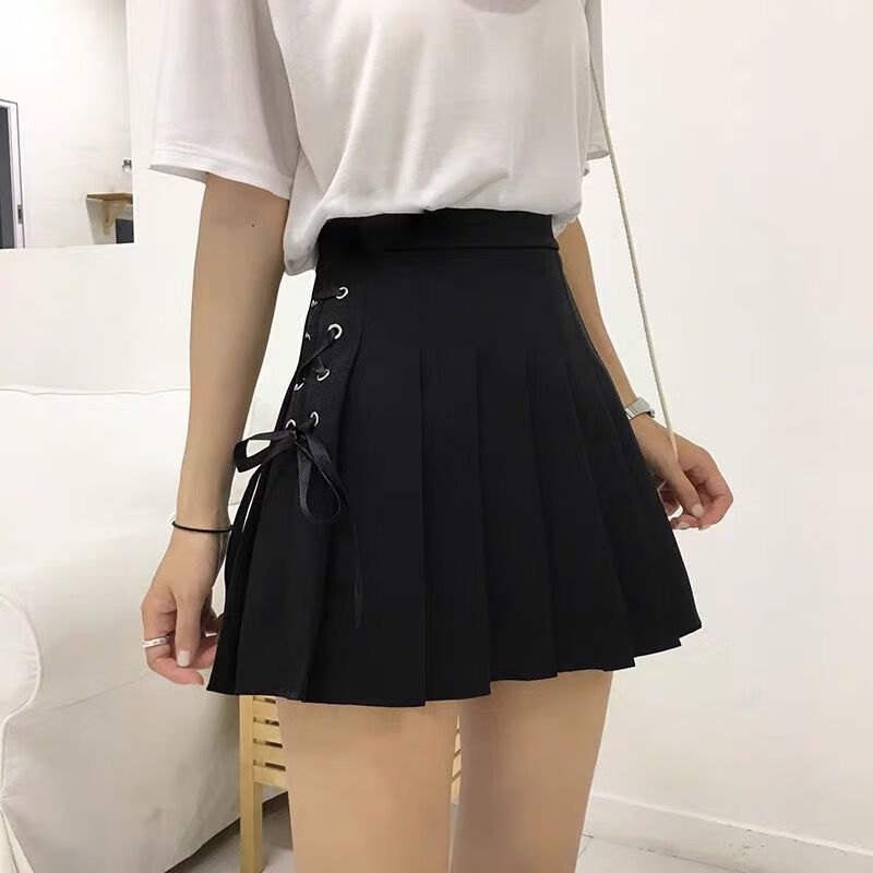 路林狼百褶裙女春夏2020年新款裙子绑带半身裙韩版学院风短裙a字裙