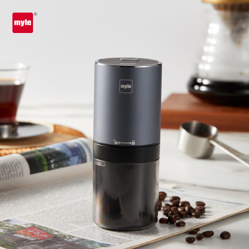 麦睿斯（myle） 便携电动磨豆机咖啡豆研磨器自动420不锈钢磨芯双轴承G10mini 墨青蓝