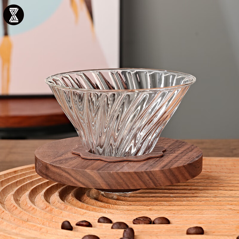 臻航咖啡壶手冲咖啡滤杯玻璃分享壶套装冷萃杯美式滴漏壶带刻度过滤器 烟灰色滤杯+分享壶