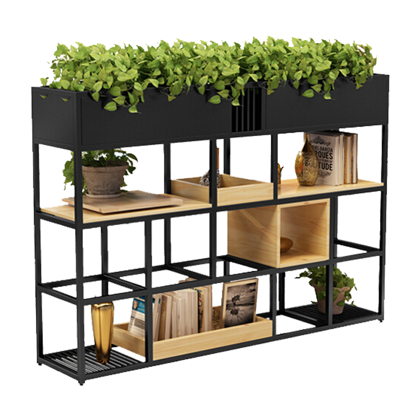 可定做 精甄 办公室隔断置物架 铁艺客厅花架餐厅玄关现代简约书架酒店隔断屏风工业风装饰博古展示架 提供定做（要先联系客服报价，非商品价）