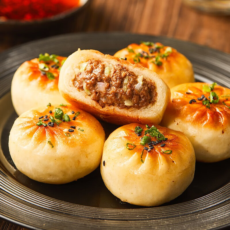 粮全其美 牛肉煎包包子 免油煎生煎包 微波速冻早餐半成品方便早点