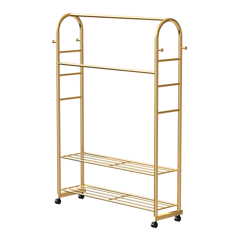 密林 衣帽架挂衣架落地简易卧室内房间家用晾衣服神器置物架子衣帽间多功能柜 U型-19-60金