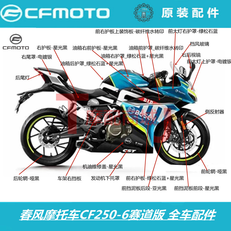 春风250sr全车外壳 春风摩托车cf250sr车外壳油箱护板大灯护罩前大板