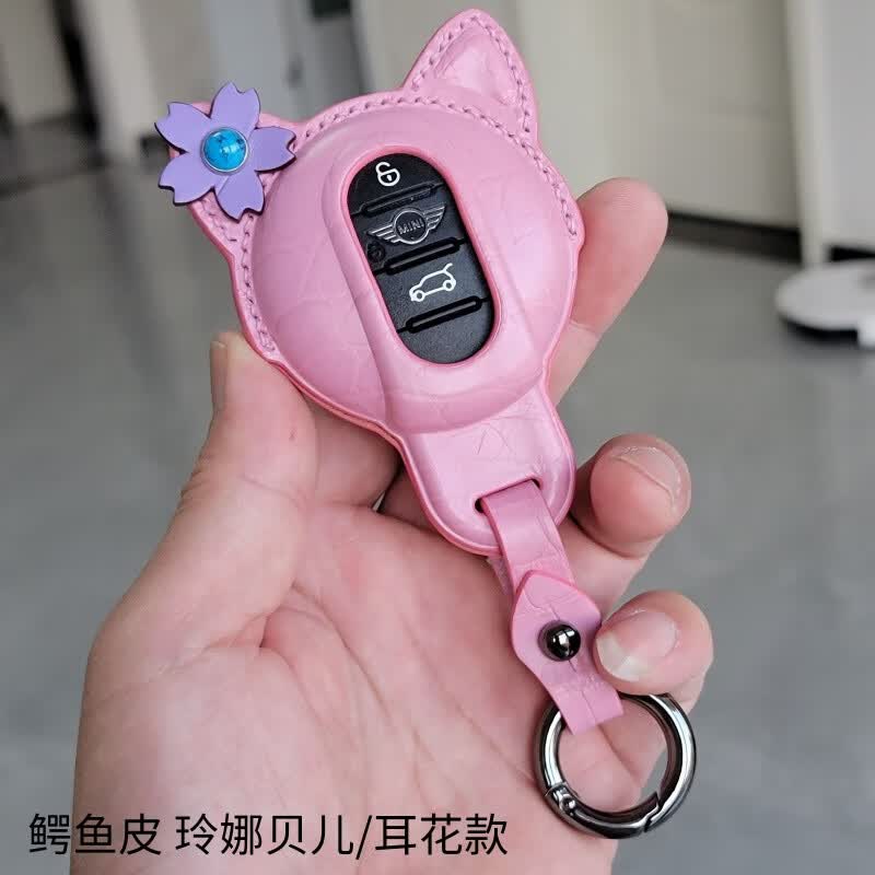 晔慷(yk)mini cooper汽车钥匙包米奇迷你钥匙壳套牛皮手工定制钥匙包