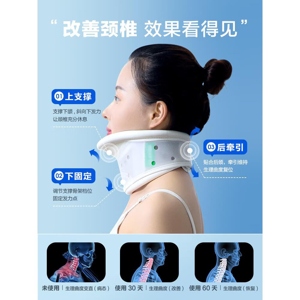 可孚颈椎劲托牵引器颈托颈部固定理疗脖子护颈脖套脖子颈部固定器 KF-ZJ-001 S