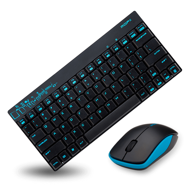 MOFii 摩天手 X210 无线键鼠套装 蓝黑色