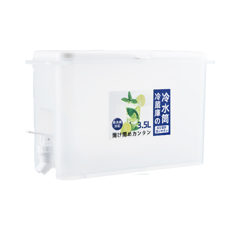 永肌 京东居家优选 凉水壶 日式家用大容量冷水壶带龙头耐热冰箱凉水壶凉白开柠檬冷水桶饮料果汁水壶 3.5L