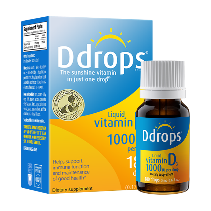 Ddrops ��׿˼ ά����D3 1000IU �μ� 5ml/ƿ ���� �и� ������ ��D �ٸ����� 168Ԫ