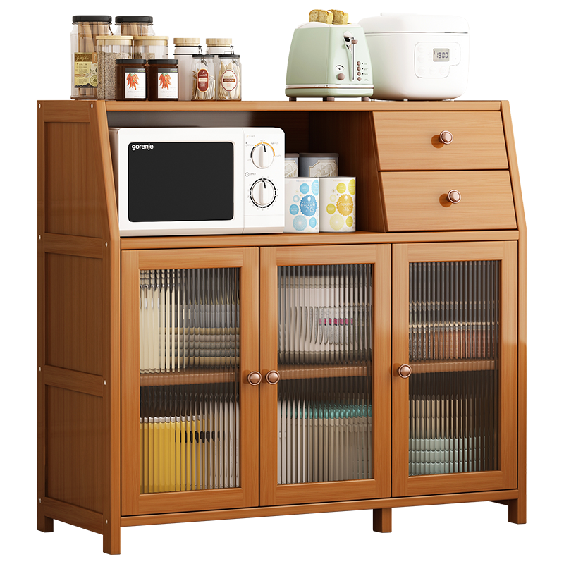 竹艺佳(ZHUYIJIA)北欧餐边柜家用客厅储物柜厨房碗柜茶水柜一体靠墙酒柜置物多功能储物柜 餐边柜-三门款