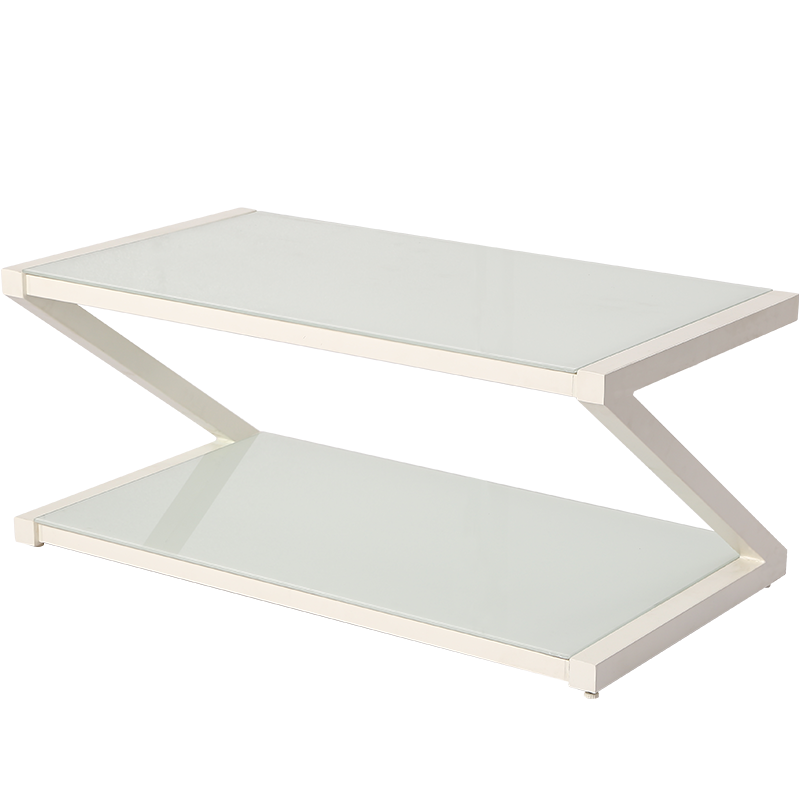 全友家居 钢化玻璃茶几简约小户型客厅茶几柜子桌子茶桌DX119015 白色茶几