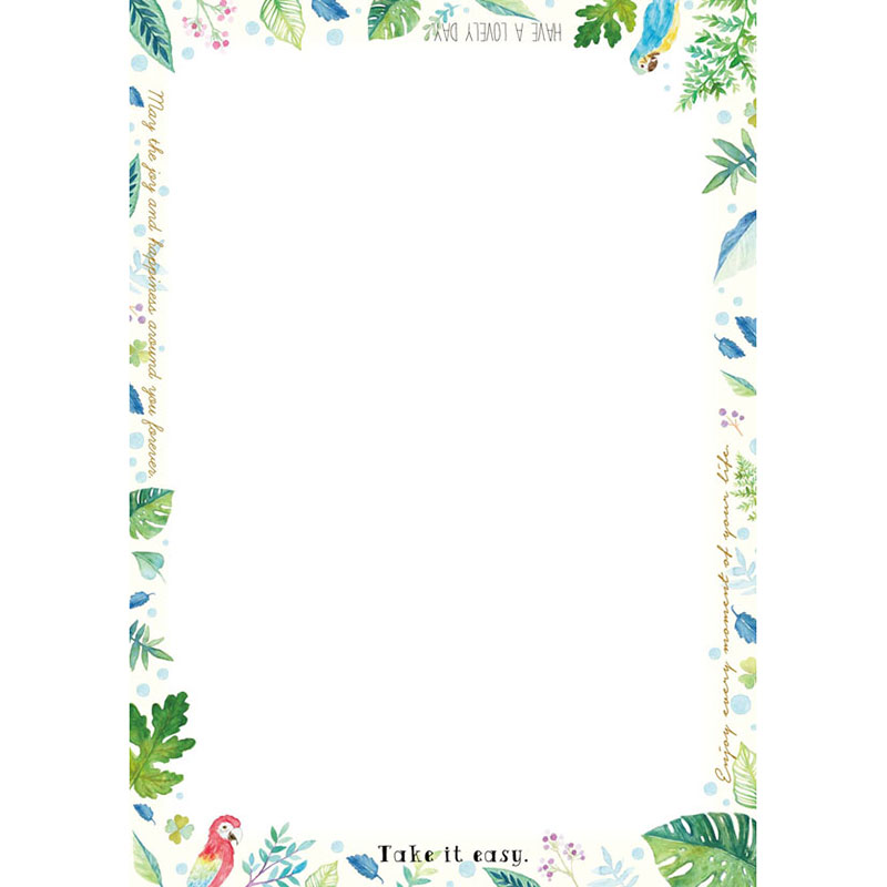 漂亮的season创意多功能带花边图案a4纸彩色信纸文艺情书手写卡通印花