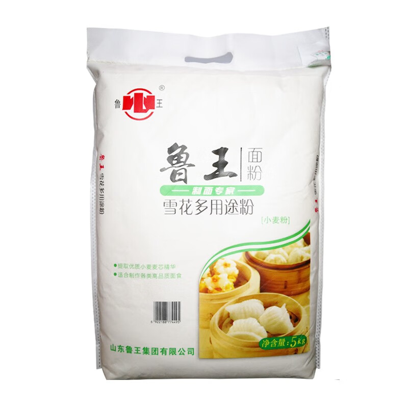 鲁王（luwang）雪花多用途粉5000g小麦粉馒头水饺白面粉山东面粉