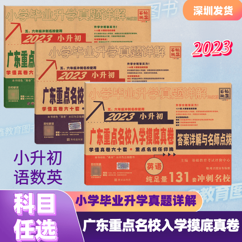 2022秋广东重点名校入学分班真卷 语文数学英语 小学毕业升学真题详解培优版 纯足量148套附答案册+提分专练 冲刺名校升中学无忧 语数英三科 广东重点名校入学分班真卷