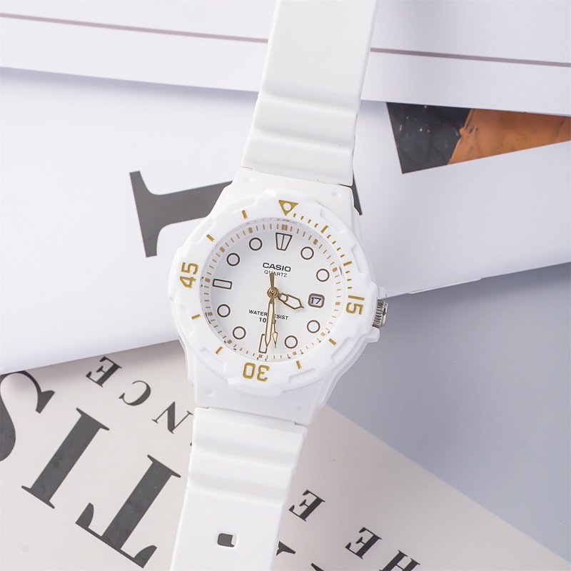 卡西欧(casio网红小白表女ins风 lrw-200h-7e2儿童表 彩色学生七夕