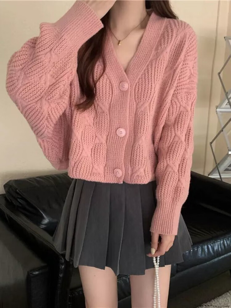 戈森凡(gesenfan)复古日系慵懒风蝙蝠袖毛衣女秋季新款宽松小个子短款