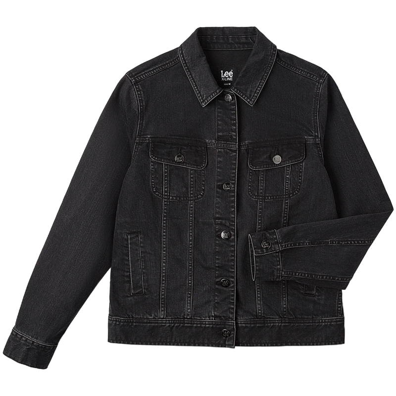 Lee标准版翻领色女长袖牛仔夹克外套潮 