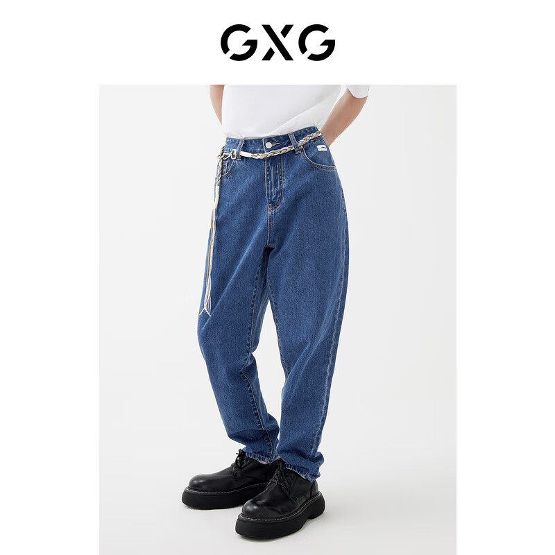 GXG男装 春季新款商场同款趣味谈格系列牛仔长裤易穿搭 蓝色 175/L属于什么档次？