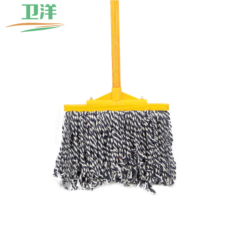 卫洋wys-1714 蓝白线吸水排拖  塑料头款30cm 商用工厂棉线拖把尘推地