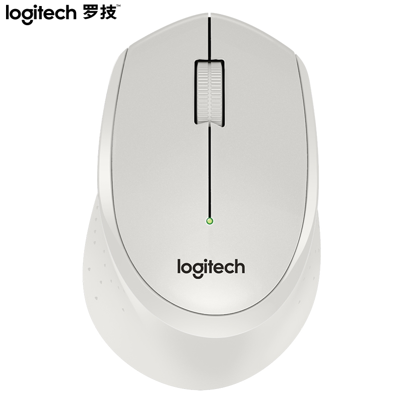 罗技（Logitech）M330 静音鼠标 无线鼠标 办公鼠标 右手鼠标 带无线微型接收器 白色